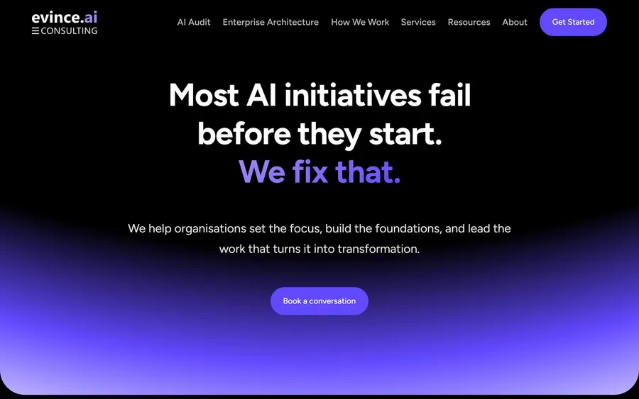 evince Consulting website