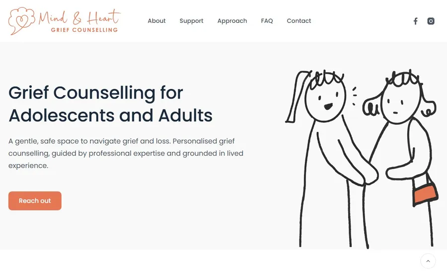 Mind & Heart Grief Counselling website